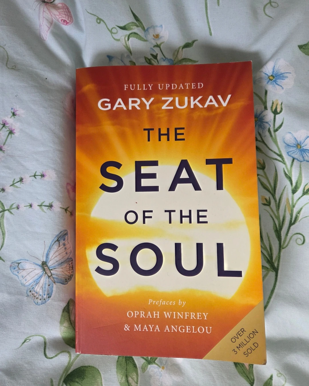 An image of the front cover of Seat of the Soul. An orange background with black Text